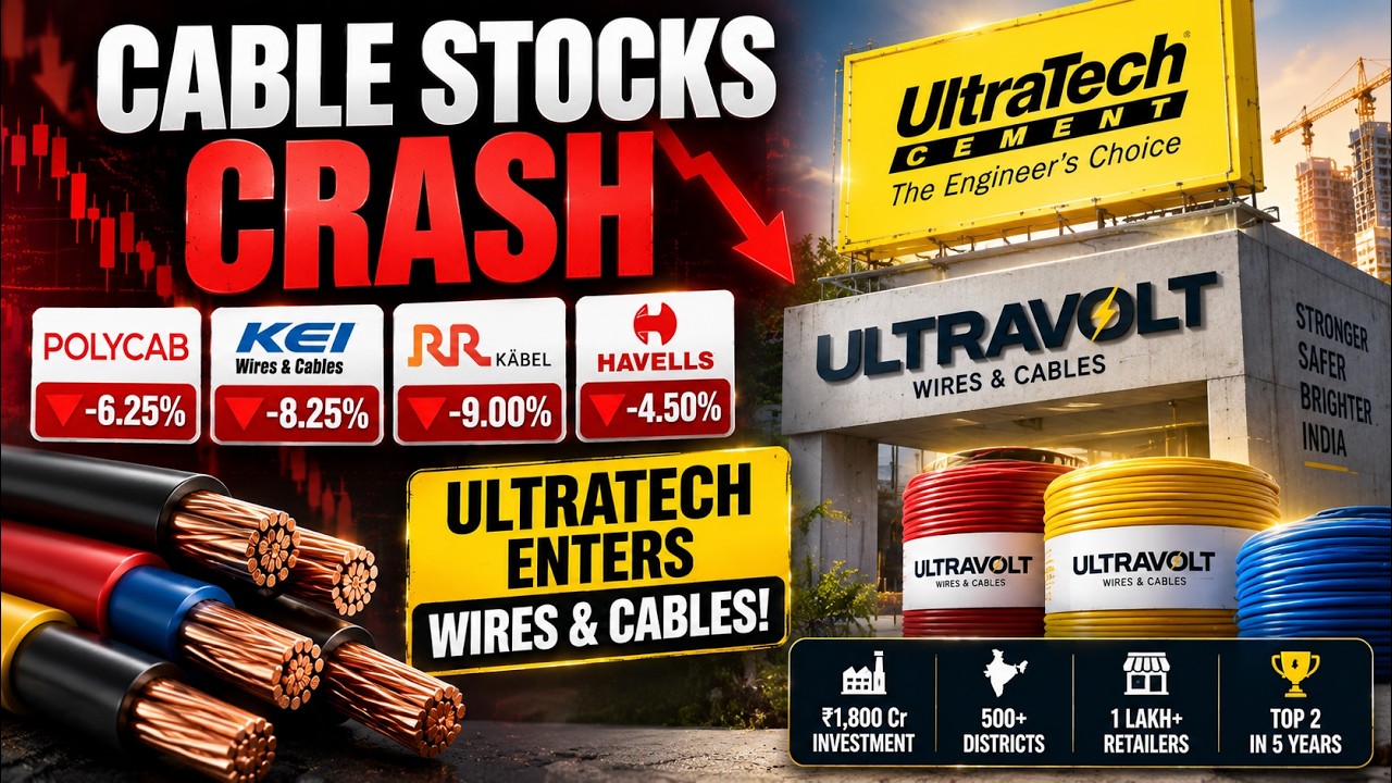 Cable Stocks Crash 🚨 UltraTech Ultravolt Entry | Polycab, KEI & RR Kabel Impact | Stockmasteryzone