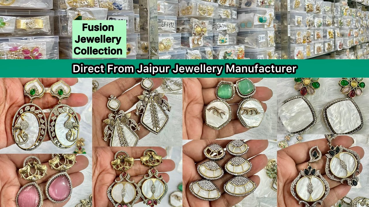 Best Imitation Jewellery Manufacturer in Johari Bazar Jaipur | Morden Fusion Earrings Collection