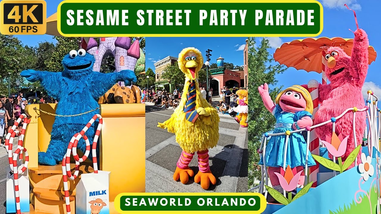 Полное шоу парада «Улица Сезам» в 4K — SeaWorld Orlando — 4 сентября 2023 г.