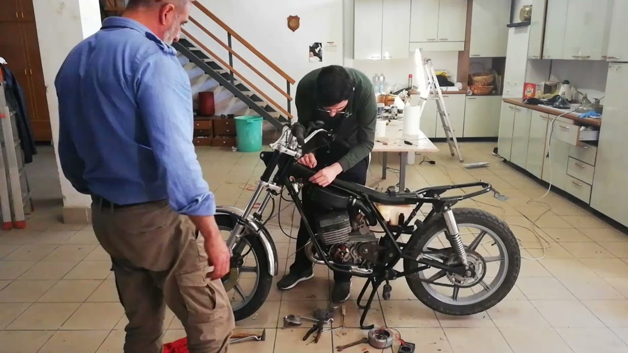 Father and son restored an old bike during quarentine