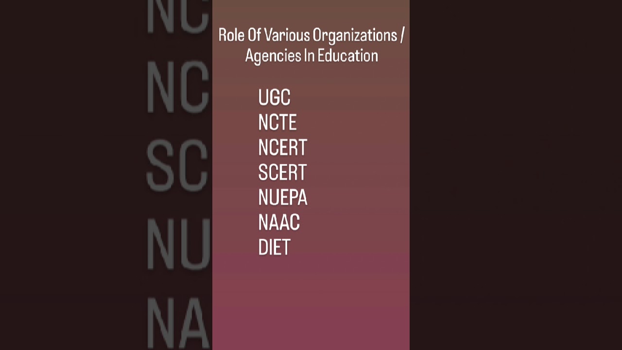 Role Of Various Organizations In Education:UGC,NCTE, NCERT, SCERT, NUEPA, NAAC&DIET In Malayalam 