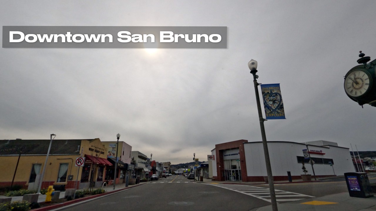 Downtown San Bruno | San Bruno — Real-Time Drive (No Music)