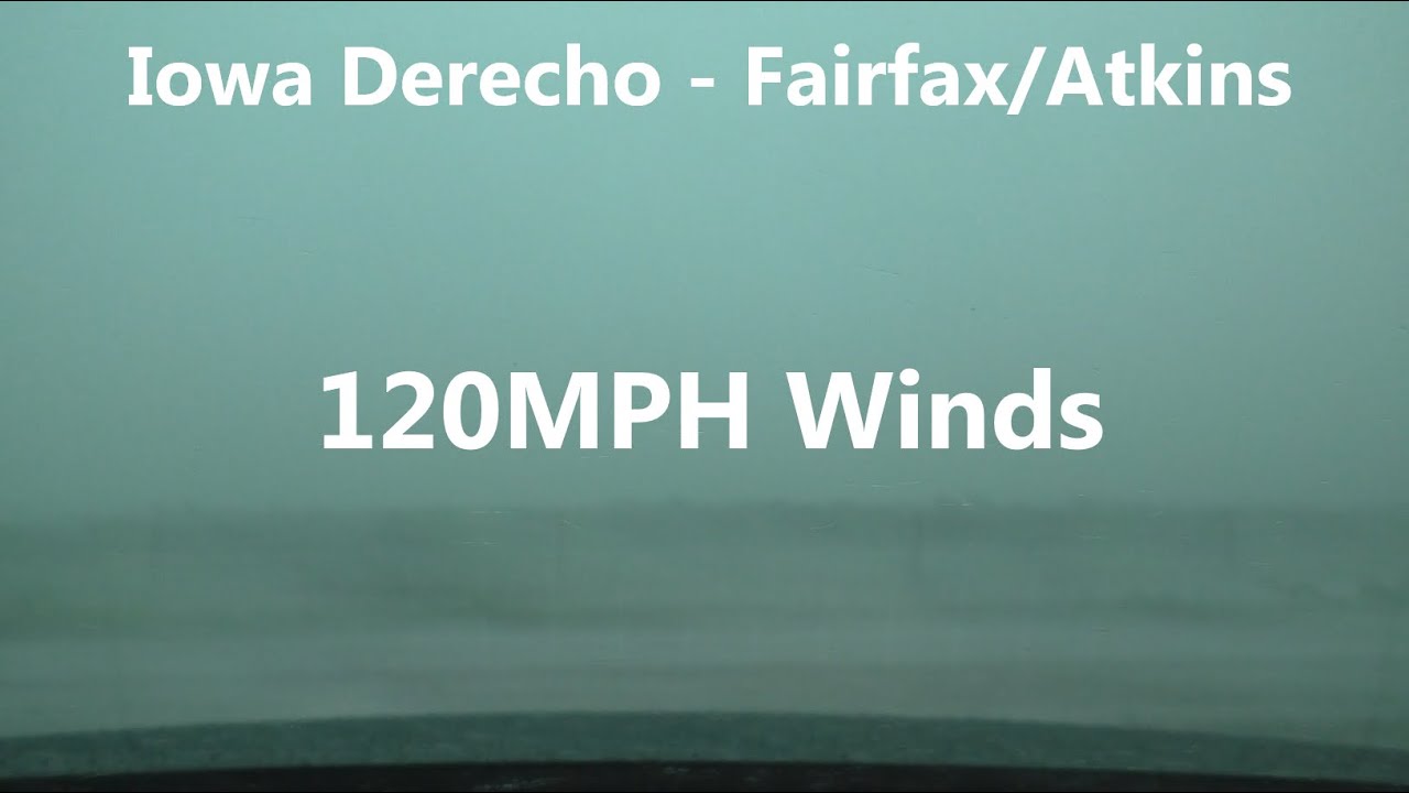 HIGHEST GUSTS:  Extreme Iowa Derecho with 120mph winds! August 10th, 2020 -- Fairfax/Atkins