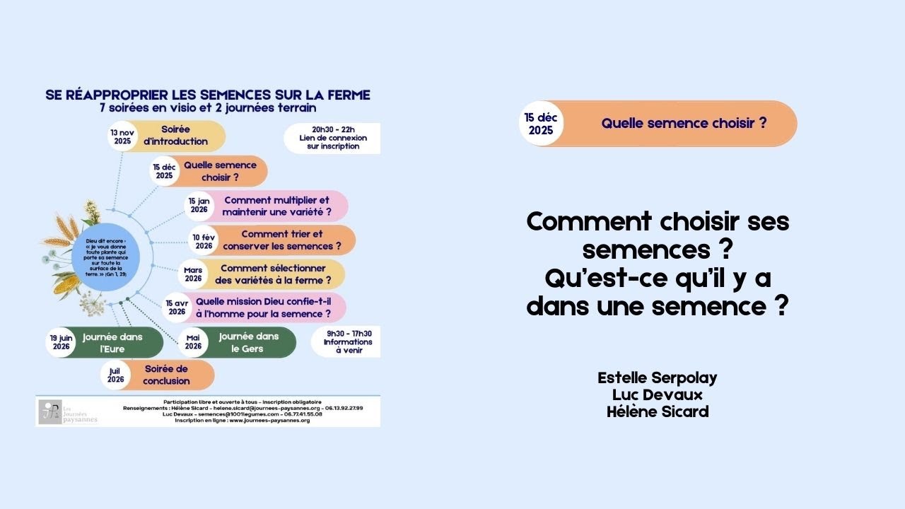 [Cycle de conférences semences - 2] Quelle semence choisir ?