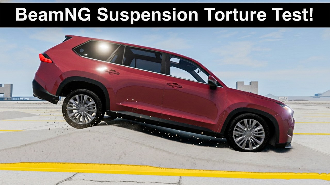 BeamNG.drive &ndash; Toyota Grand Highlander Suspension Test | Realistic SUV Off-Road & Bumps Challenge