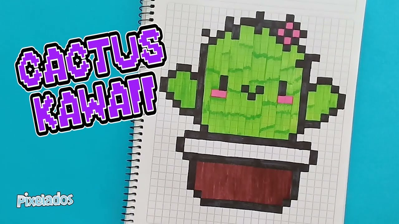 COMO DIBUJAR CACTUS KAWAII PIXEL ART - PIXELADOS