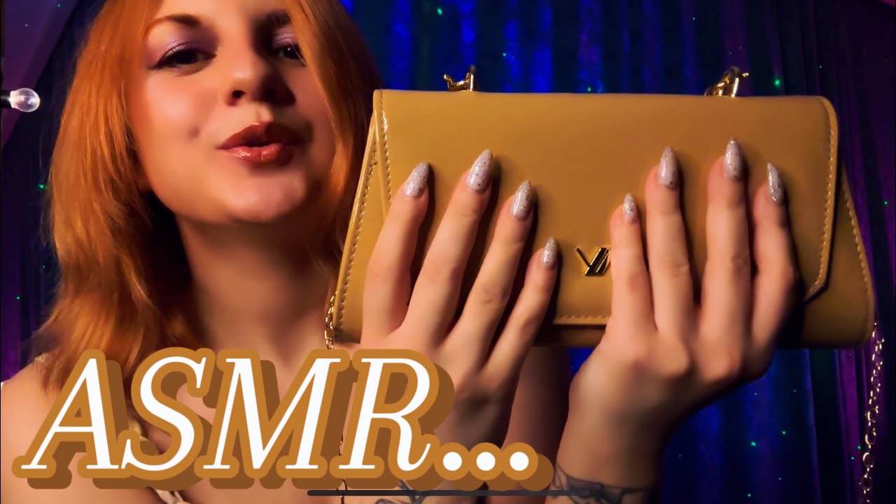 ЧТО В МОЕЙ СУМКЕ 😍 | Близкий шепот | Таппинг для сна: звуки кожи