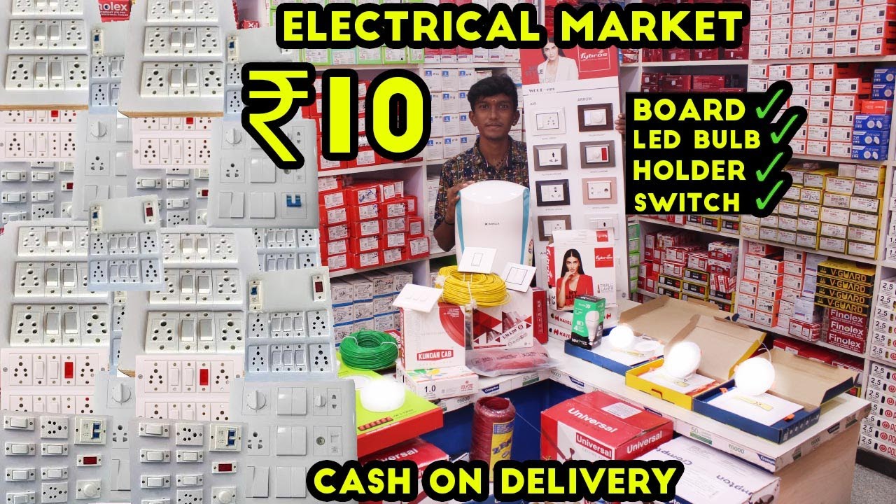 Electric Board ,Switch ,Socket ,Holder, Condenser, led Bulb, Tester Electronic Accessories Wholesale
