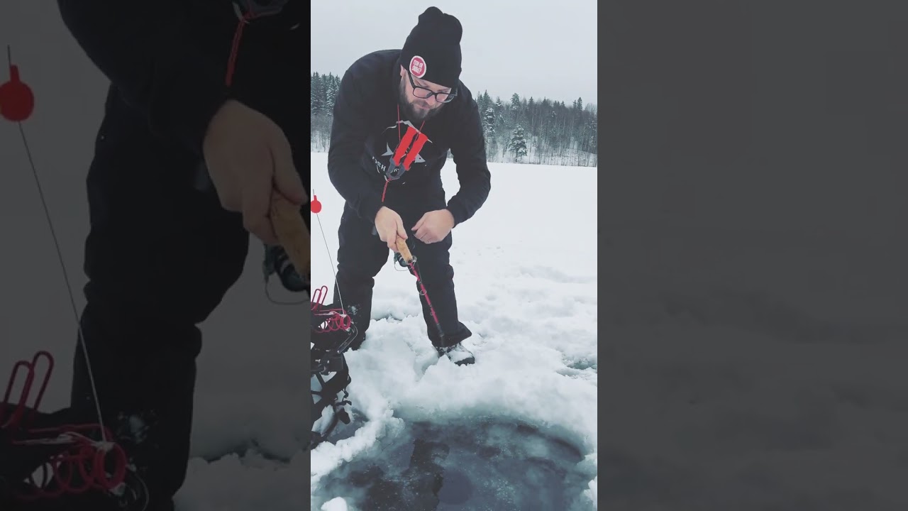 Vinter i Sverige - isfiske efter g&auml;dda