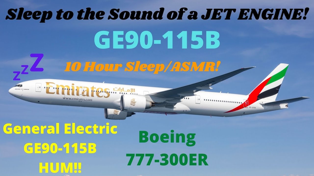 10 HOURS of GE90s! Boeing 777-300ER GE90-115B Engine Hum for Sleep/ASMR!!