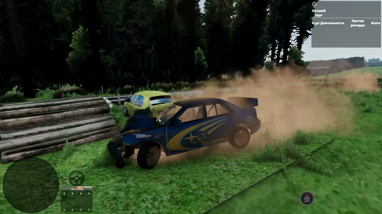 ралли в   BeamNG drive  на субаро и лансер