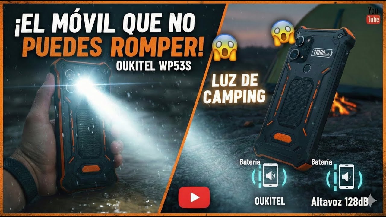 ¡EL MÓVIL QUE NO PUEDES ROMPER! 😱 Unboxing OUKITEL WP53S Batería Infinita y Luz de Camping