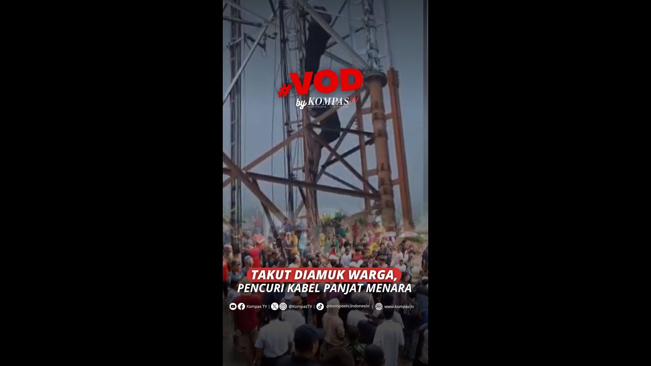 TAKUT DIAMUK WARGA PENCURI KABEL PANJAT MENARA DI LAMPUNG SELATAN #short