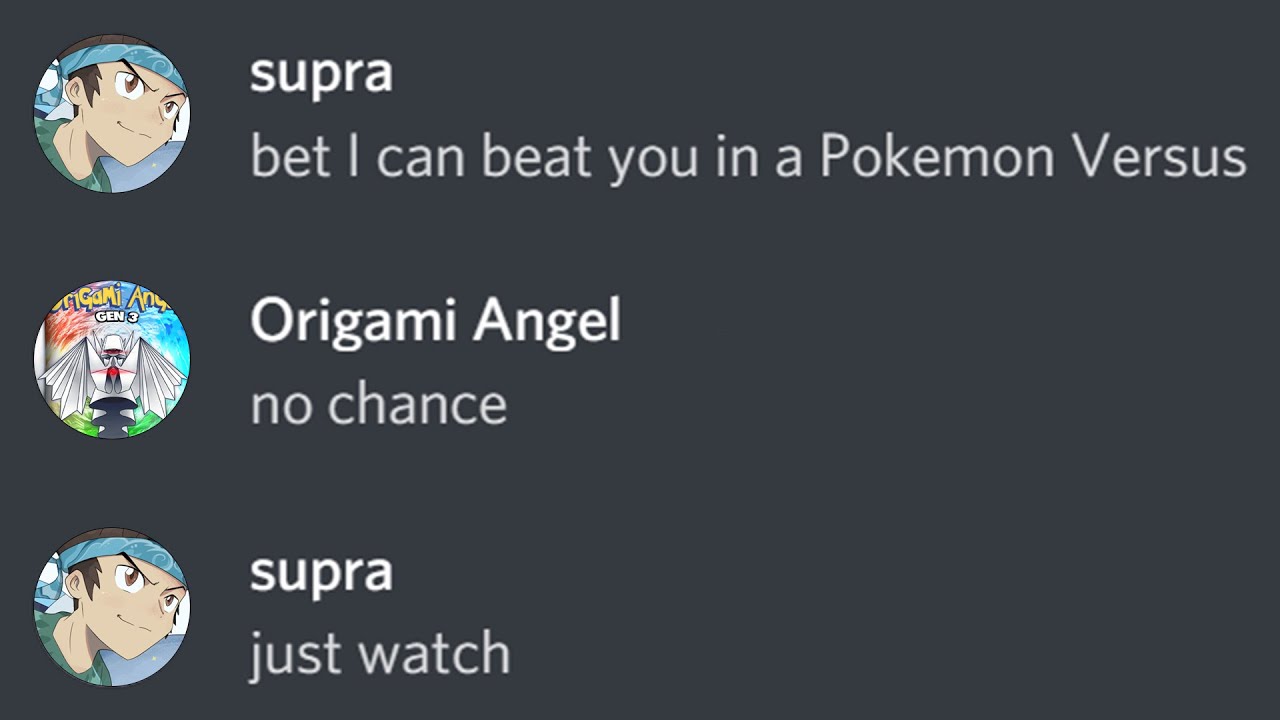 I challenged ORIGAMI ANGEL to a Pokemon Versus...