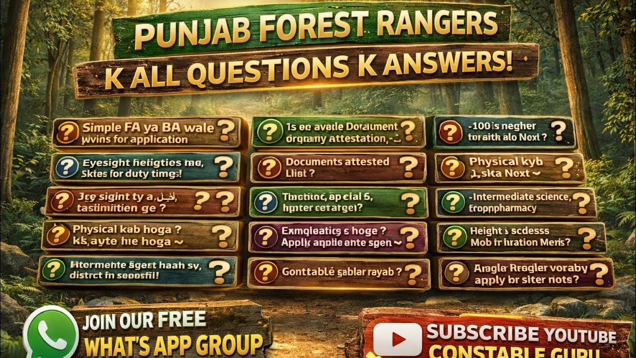 Punjab Forest rangers jobs Complete guidance about Apply, physical, application hard copy, age etc. 