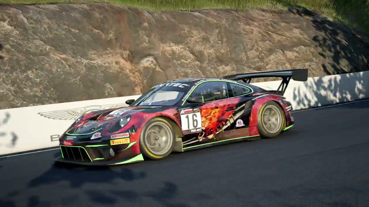 Porsche 991II GT3 R CRASH in Mount Panorama Circuit #assettocorsacompetizione #nsw  #porsche911