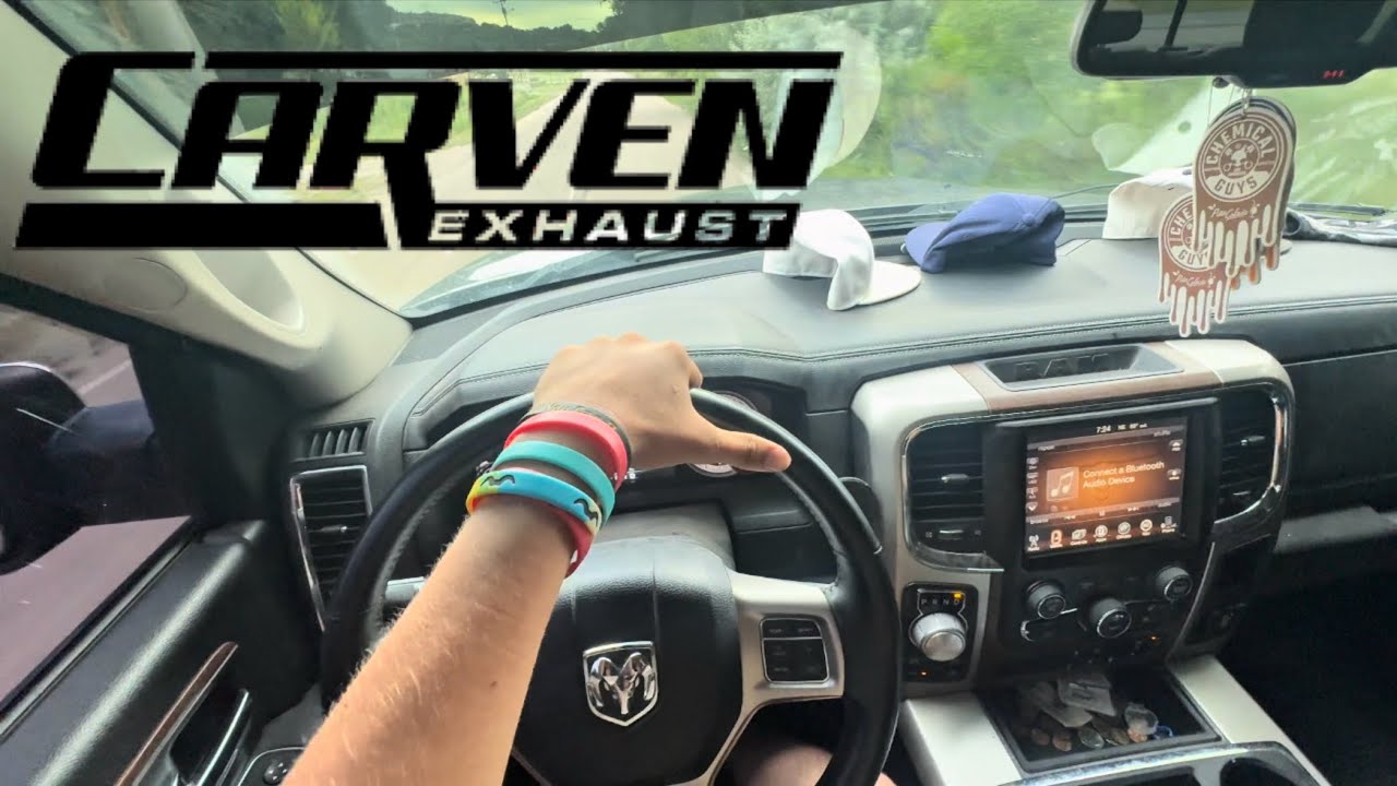 POV Driving with Carven Competitor Series Muffler on 2015 Dodge Ram 1500!!(Downshifts, 75%)