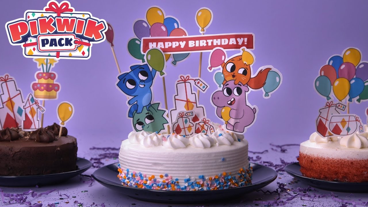 Learn to Make Pikwik Pack Birthday Cake Toppers 🎁✨
