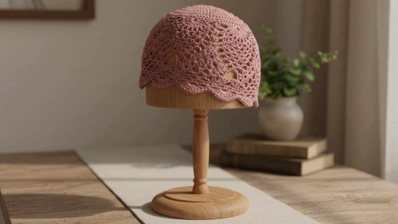 Вязание крючком сетчатой ​​шапки для правой руки / Как легко и просто связать сетчатую шапку крючком