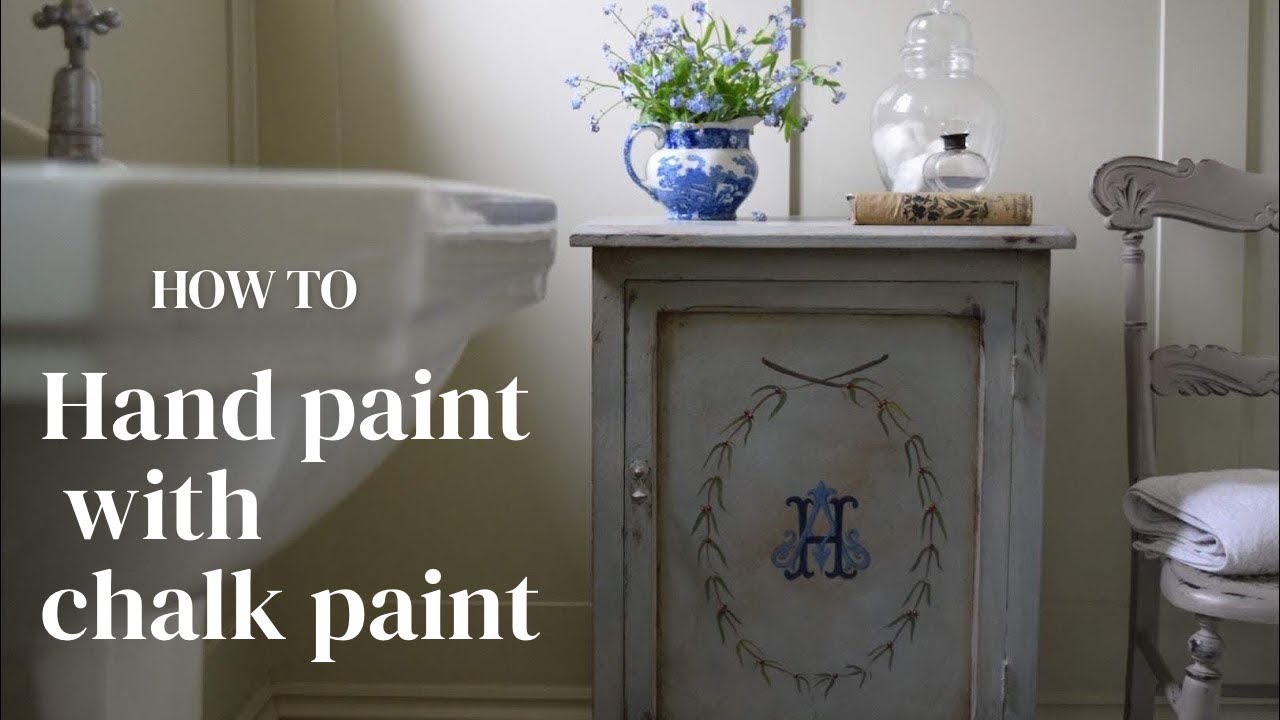 Hand painting using chalk paint.