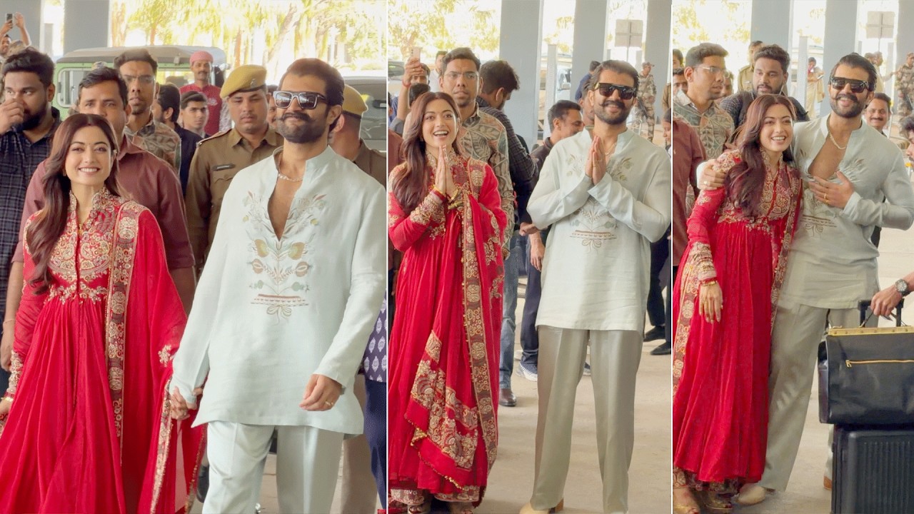 Vijay Devarakonda & Rashmika Spotted at Udaipur Airport After Their Marraige