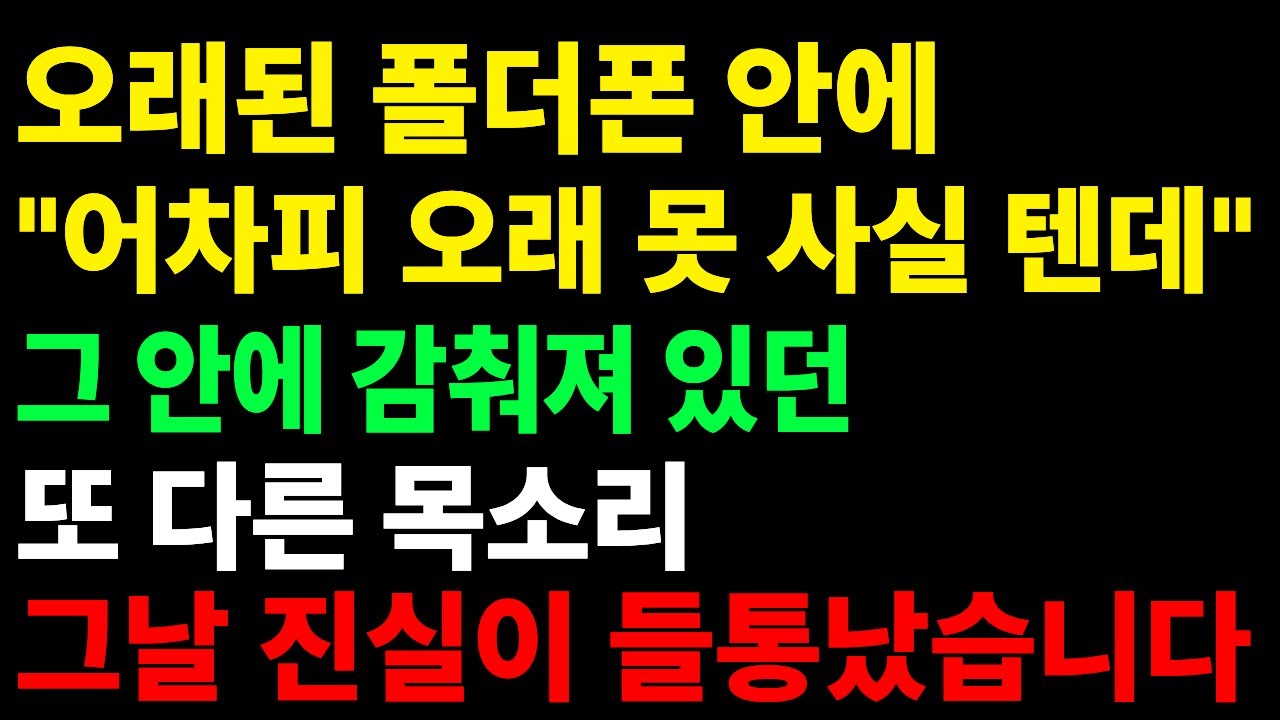 (직접낭독) “어차피 오래 못 살 텐데” 웃으며 던진 그 말에, 저는 결심했습니다