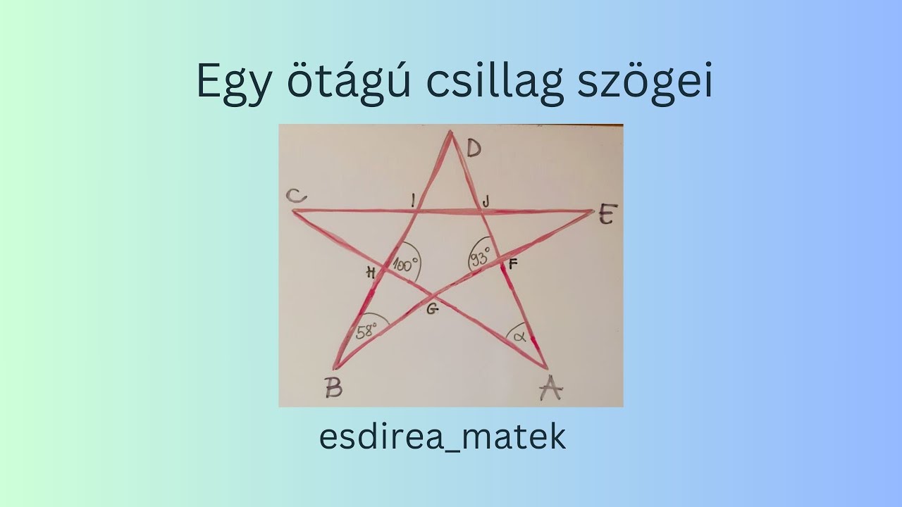 Egy ötágú csillag szögei