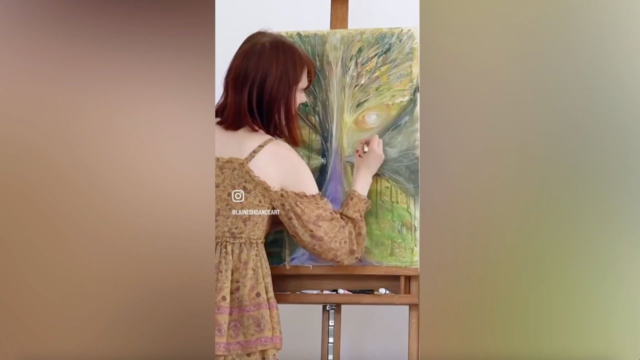 Intuitive energetic painting | Acrylic painting process in time lapse | La'inesh Art