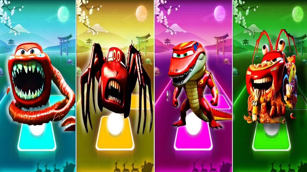 Monster Car Transformations of Lightning McQueen! (Snake, Spider, Dino & Food Beast) 🔥🚗🕷️🦖