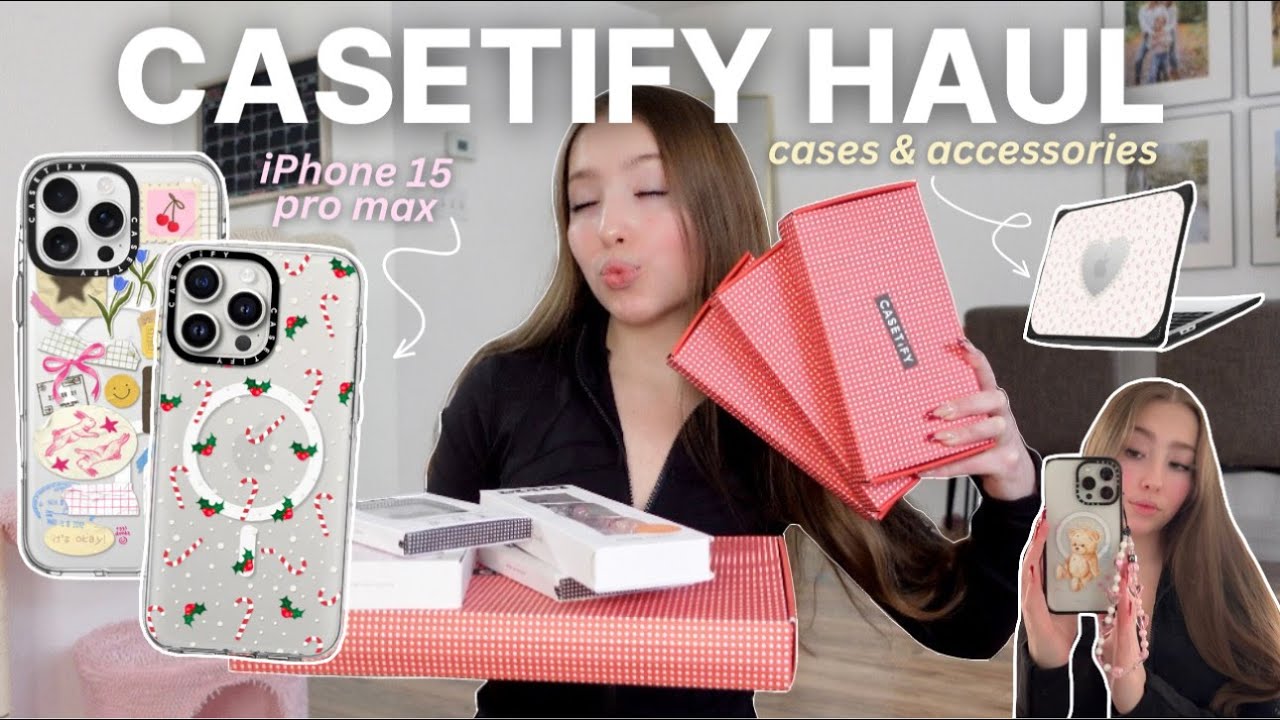 THAT girl holiday gift haul 🧸🪽 CASETIFY iphone 15 pro max phone cases + discount included!