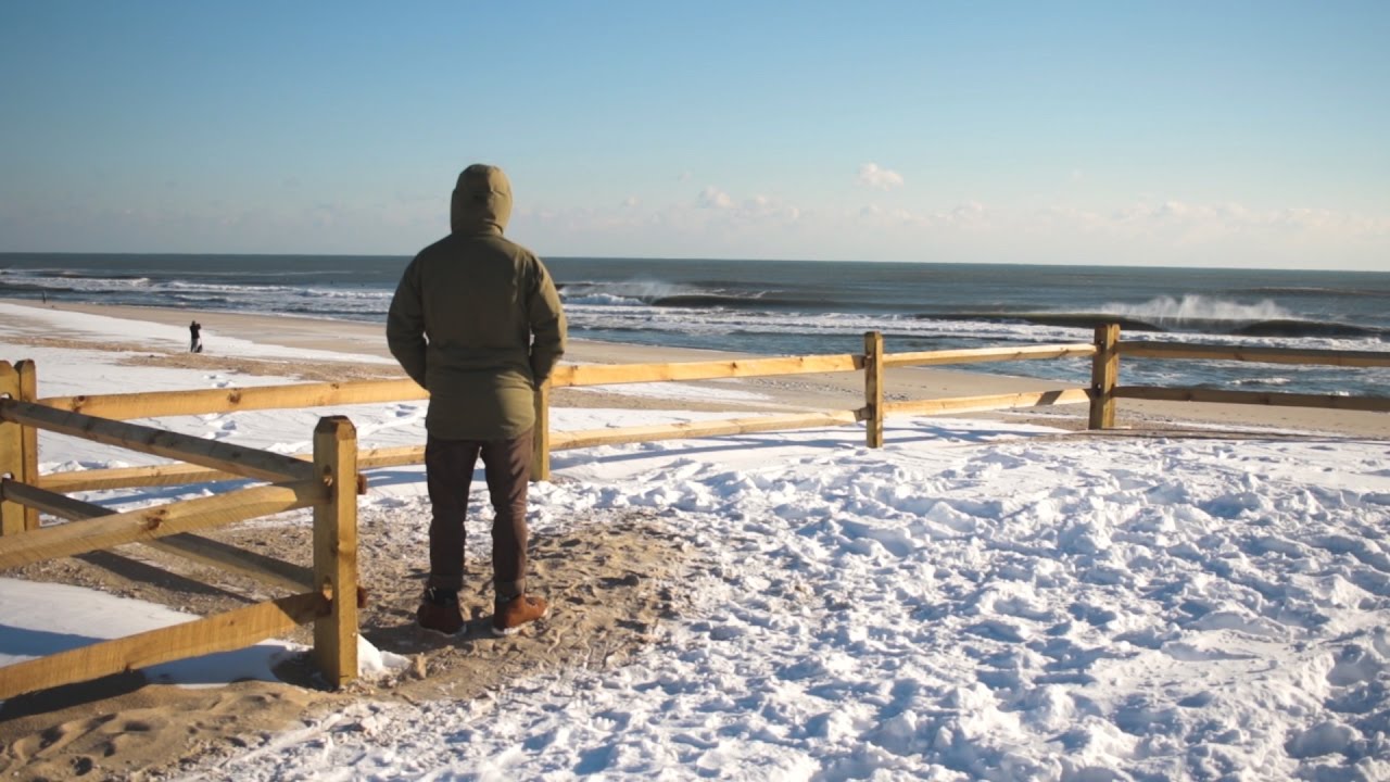 SURFING WINTER STORM HELENA IN NEW JERSEY