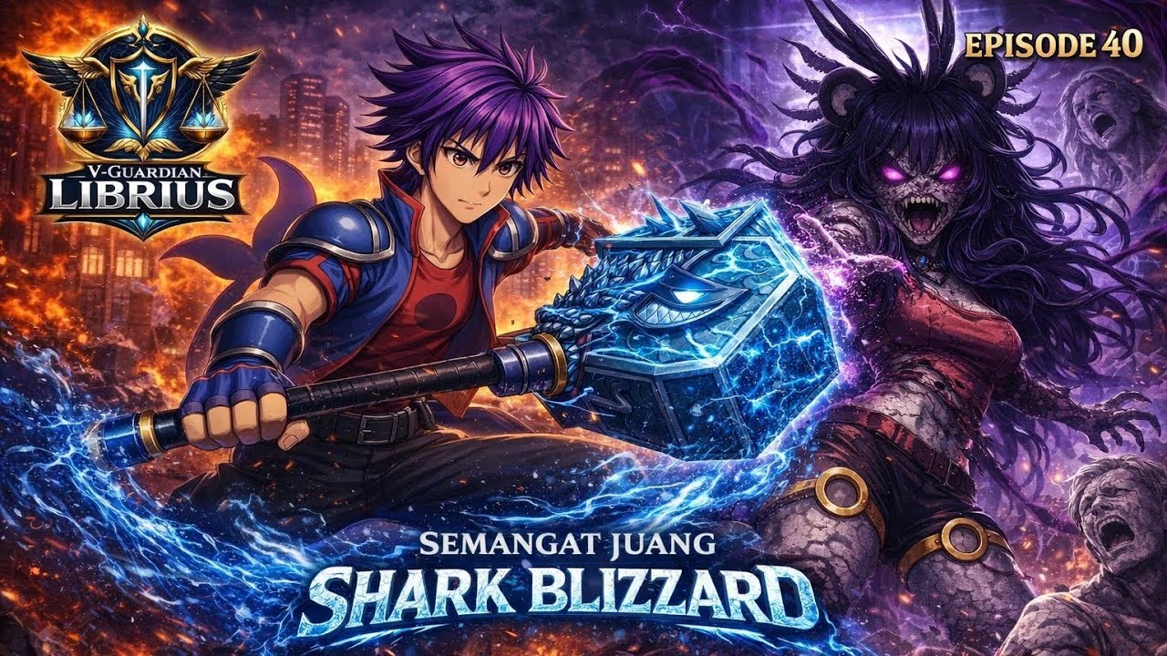 V-guardian Librius Episode 40 Semangat juang Shark blizzard