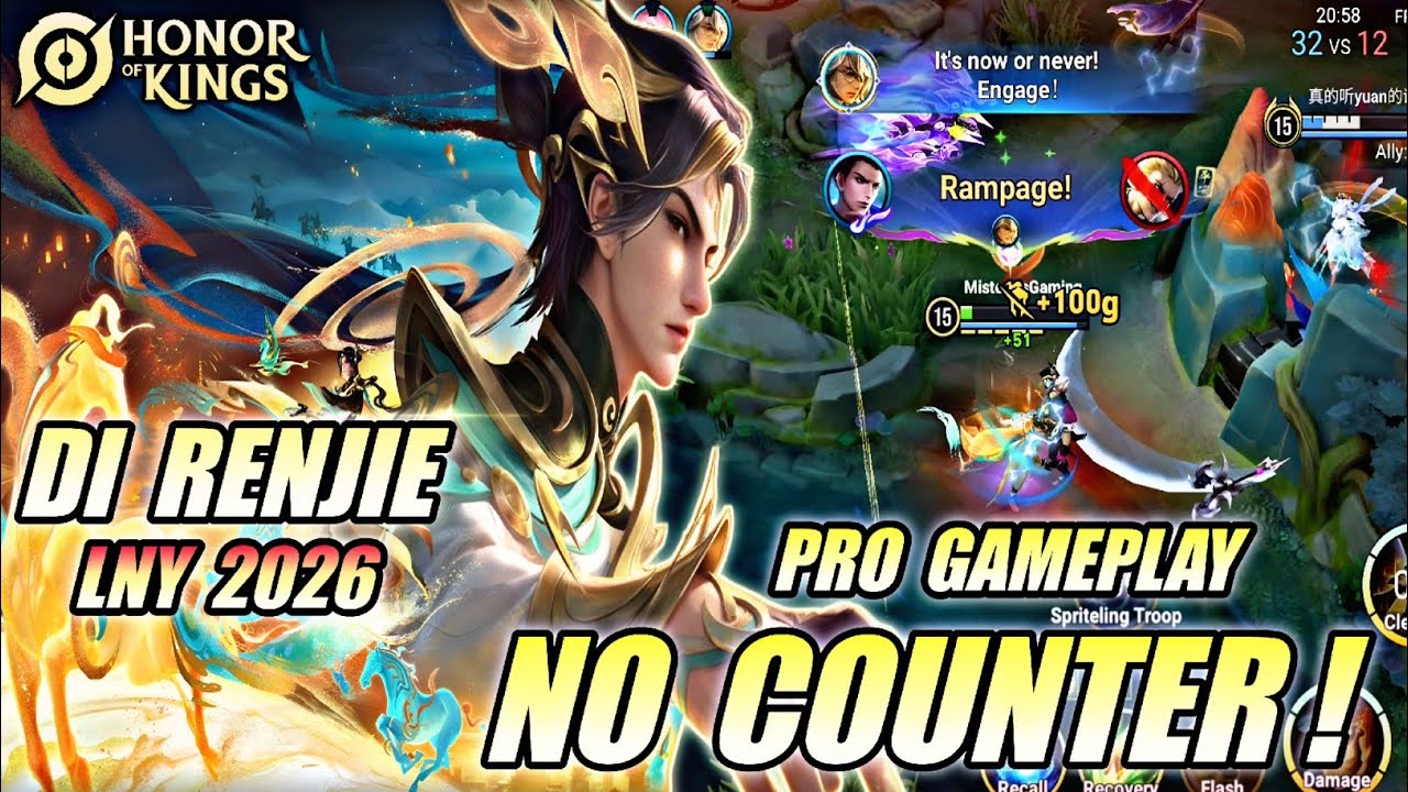 DI RENJIE HONOR OF KINGS - PRO GAMEPLAY 100% UNSTOPPABLE! | LNY 2006 SKIN DIRENJIE