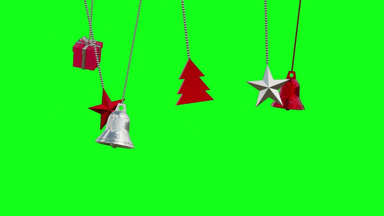 Animation of Christmas Baubles Decorations on Green Screen Background | 4K