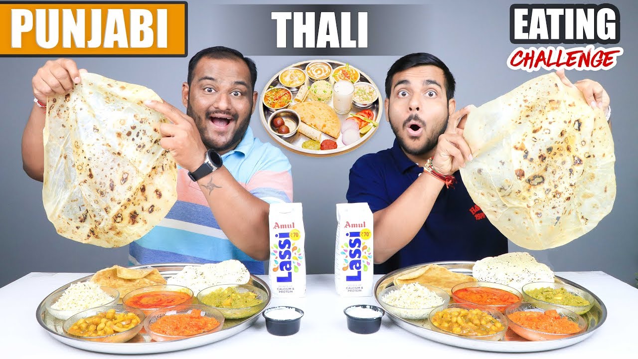 PUNJABI THALI EATING CHALLENGE | Veg Punjabi Food Eating Competition | Food Challenge