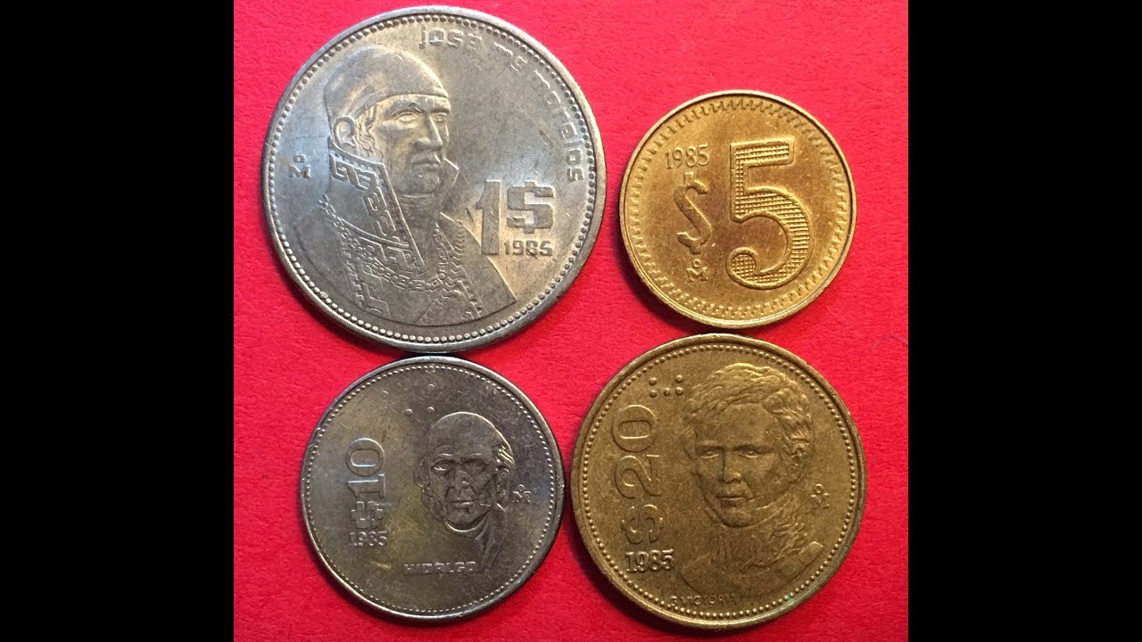 Mexico 1985 Coins 1, 5, 10, 20 Peso Coins