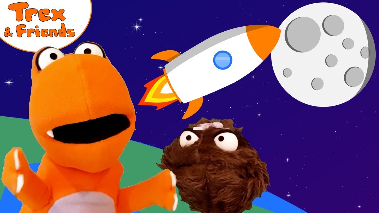 We Are Going To The Moon | Kids Songs | Dinosaur Puppet Show | Trex and Friends
