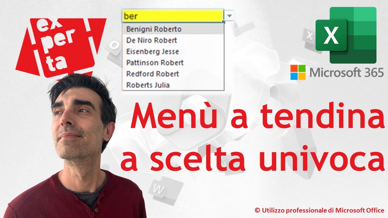 EXCEL 365 - TRUCCHI E SEGRETI: 👍 Menù a tendina dinamico a scelta univoca