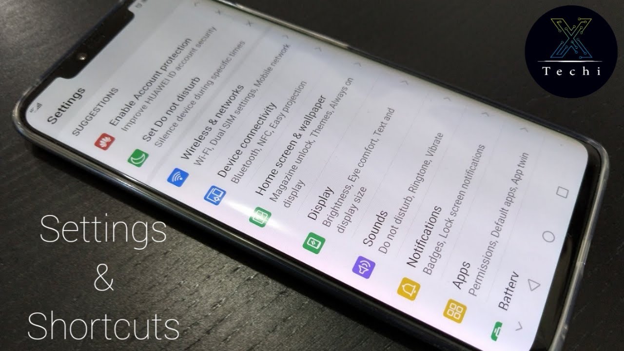 اعدادات و اختصارات هواوي ميت ٢٠/ برو