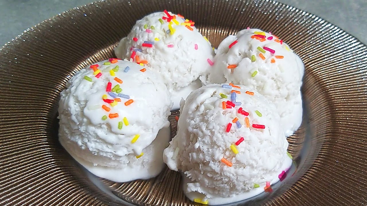 Only 2 Ingredients Coconut Milk Ice Cream Without Cream, Condensed Milk & Beater | Coconut Ice Cream