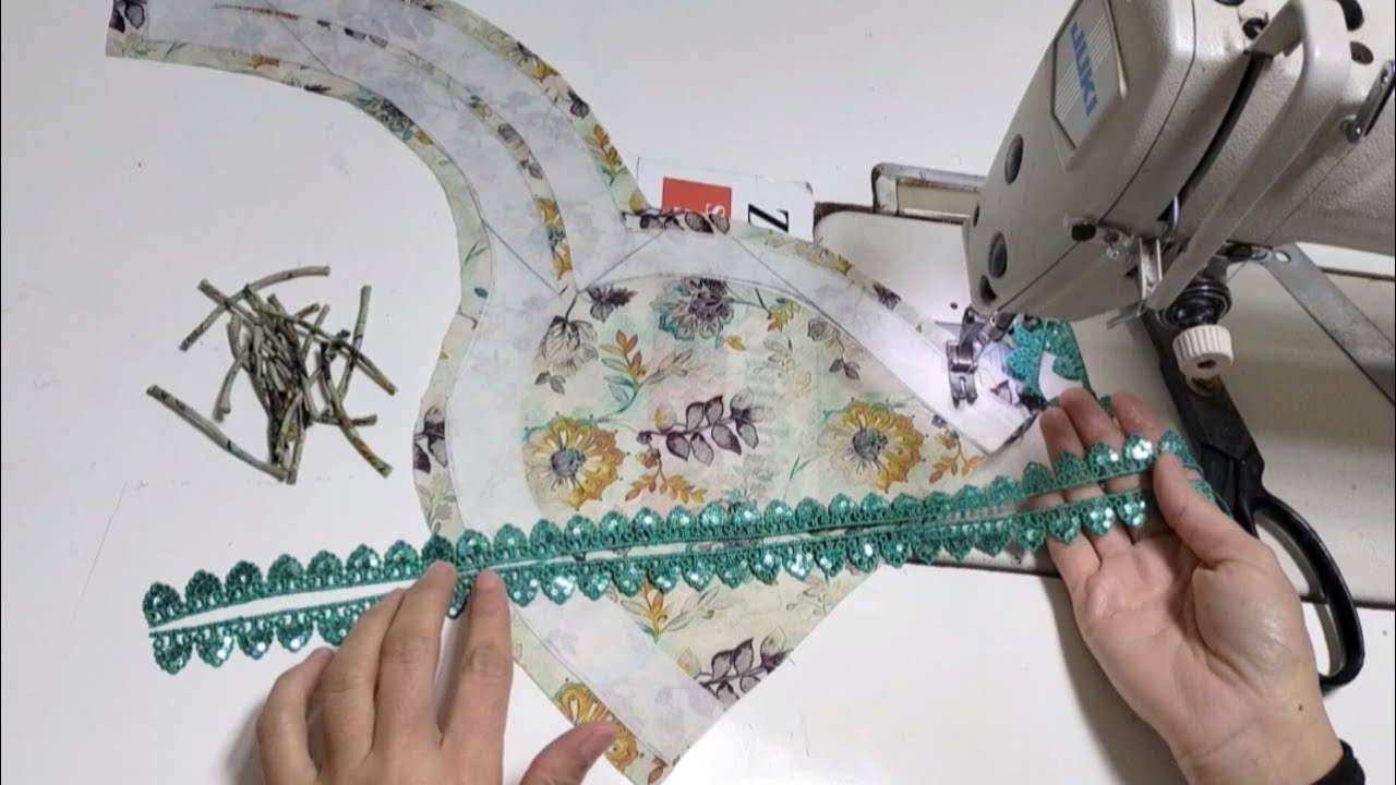 Simple & Easy Neck Design With Lace Cutting And Stitching | New Pakistani Gala Design 2025