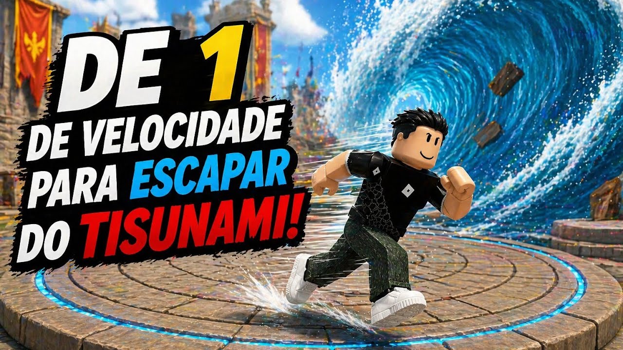 Hoje eu vou escapar do tisunami no Roblox