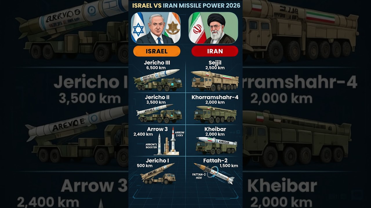 Israel Jericho III 6,500 km vs Iran Sejjil & Fattah-2 &ndash; Missile Power 2026! 🔥