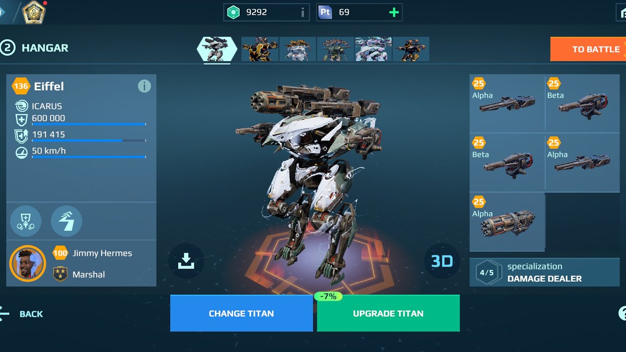 Eiffel Venire | Full Machine gun Overpowered | War Robots Gameplay 