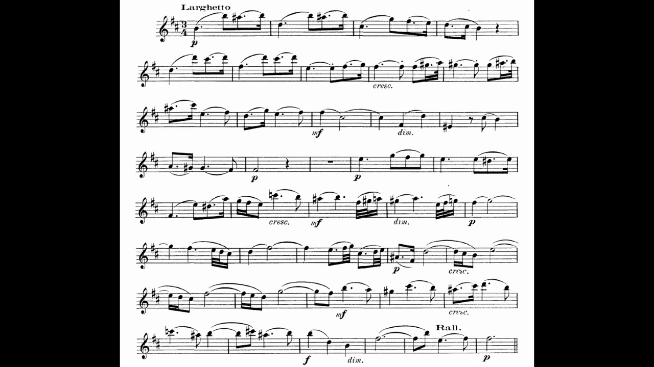 Handel Violin Sonata in D major, HWV 371 mvt.3 piano accompaniment Larghetto