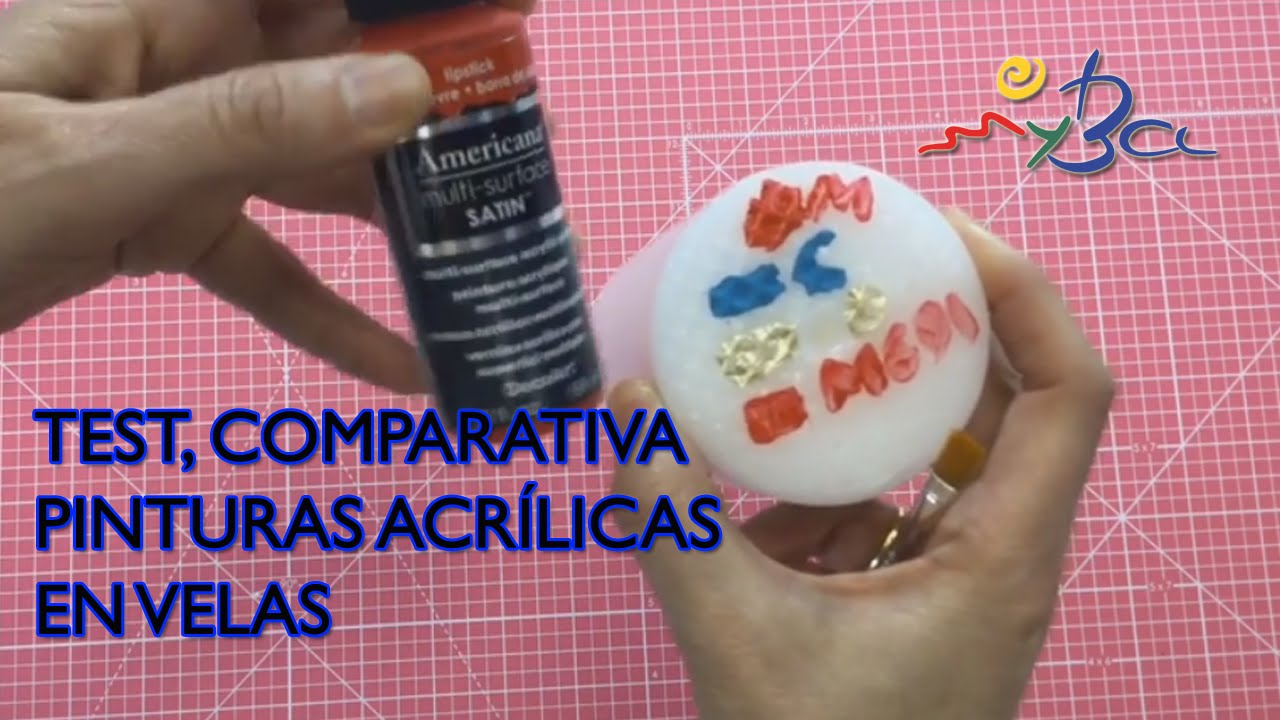 Test comparativa de pinturas acrílicas sobre velas