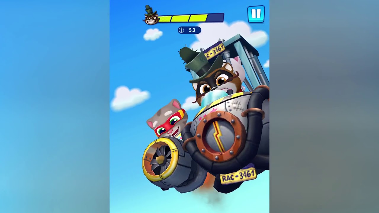 Talking Tom Hero Dash - Raccoon boss defeated! Rescue Angela- Full walk through