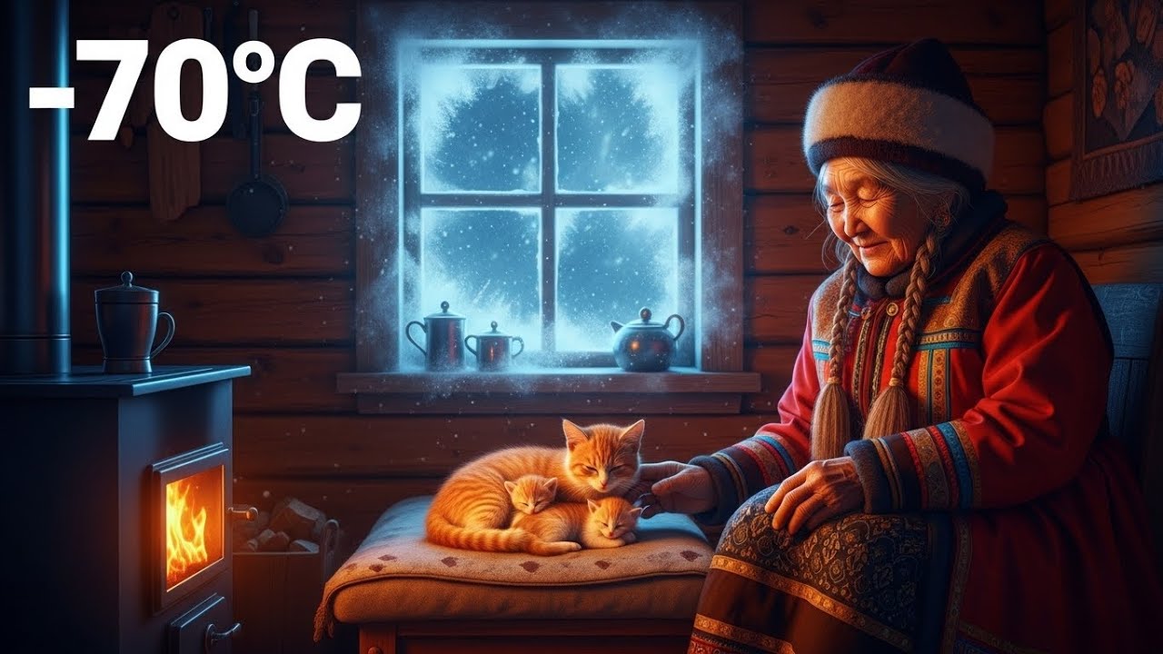Life at –70°C ❄️ | An Elderly Woman & a Cat in a Frozen Cabin