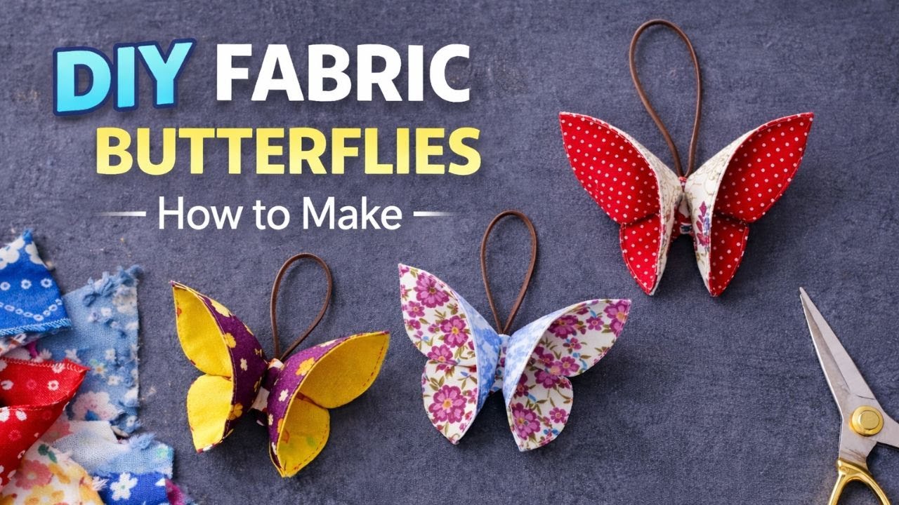 DIY Borboletas de Tecido 🦋 Como Fazer Borboletas com Retalhos