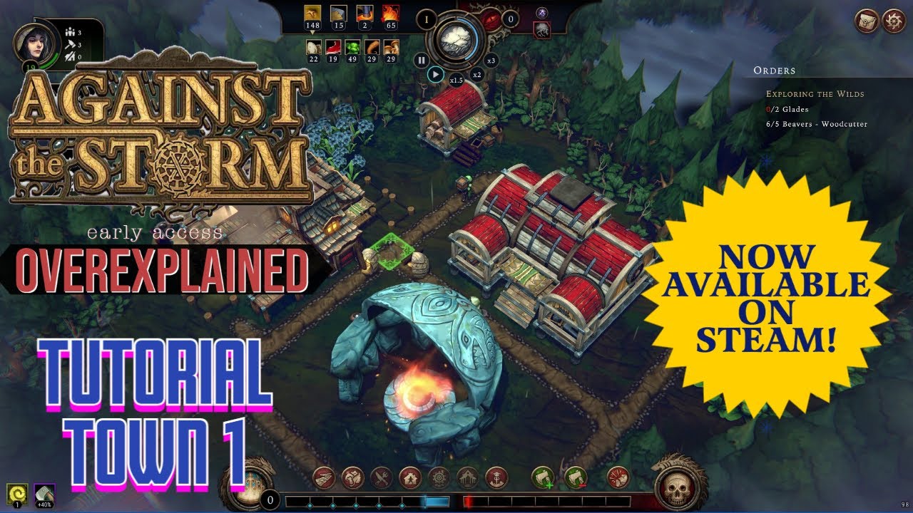 Against the Storm Overexplained - Tutorial Town 1 (Steam version!)